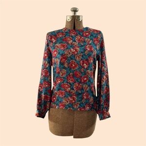 1980’s Rose Print Long Sleeve Top by Country Sophisticates by Pendleton